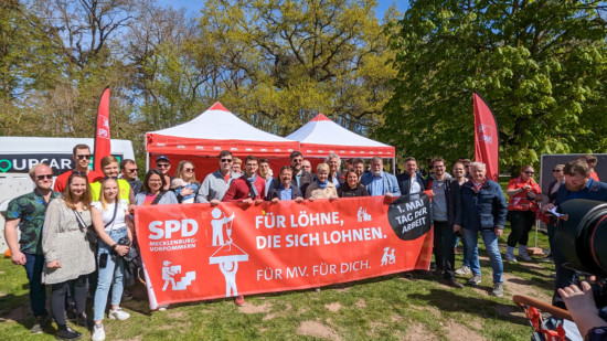 SPD Rostock mit Manuela Schwesig und Ingo Schlüter
